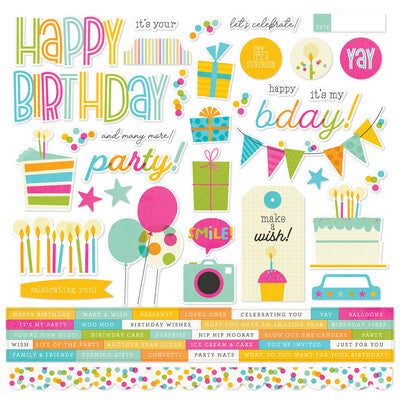 Simple Stories; Birthday; Cardstock Stickers