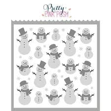 Pretty Pink Posh, Layered Snowmen Stencil Set