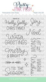 Pretty Pink Posh, Winter Greetings Stamp & Die