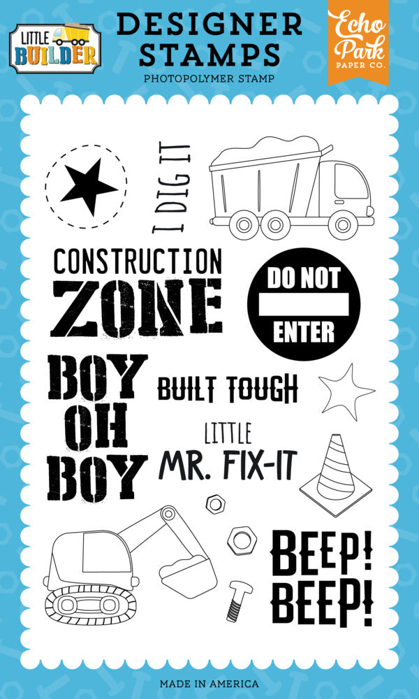 Echo Park, Little Builder, Construction Zone Stamp set