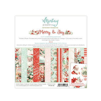 Mintay Papers; Merry & Joy, 6x6 Paper pack