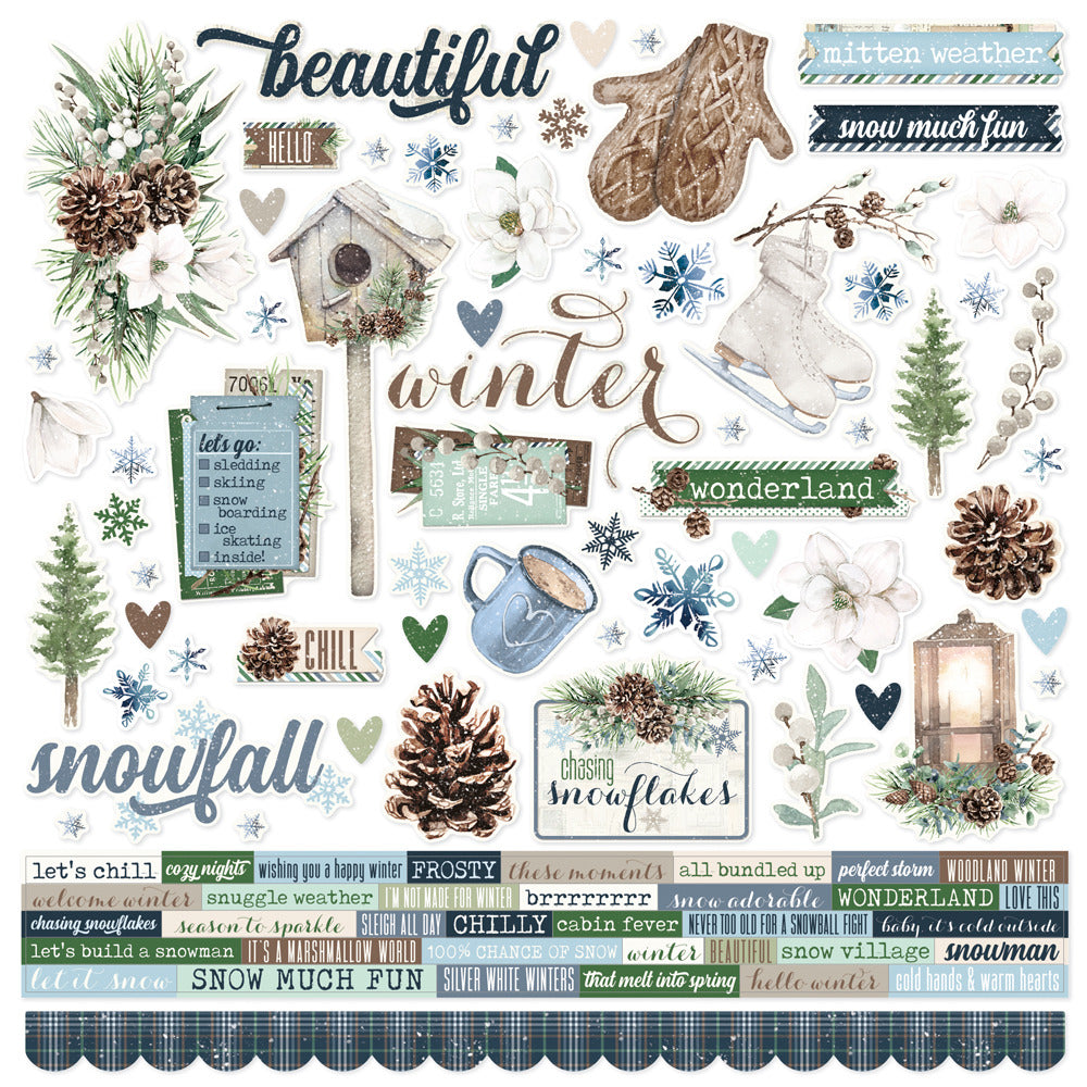 Simple Stories, Fresh Snow, Sticker Sheet