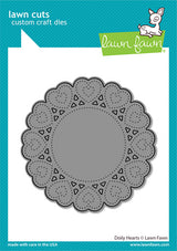 Lawn Fawn, Doily Hearts die cut