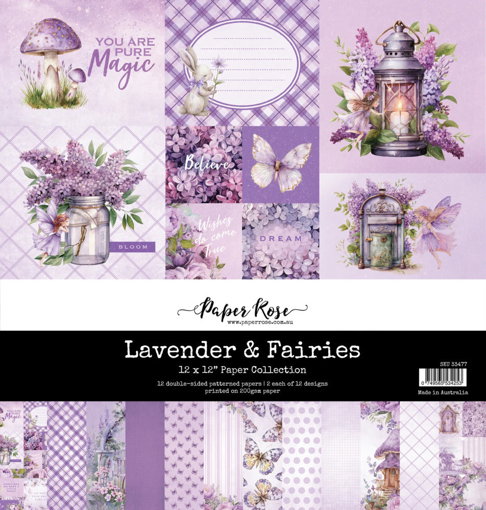 Paper Rose, Lavender & Fairies Paper Pack