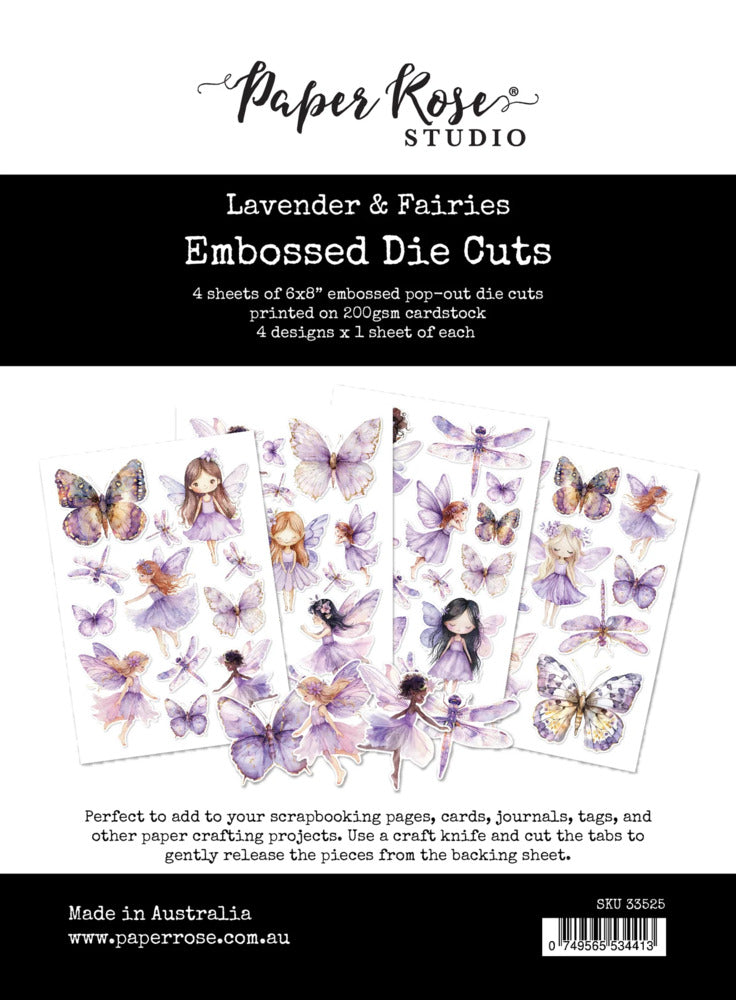 Lavender & Fairies, Embossed Die Cuts