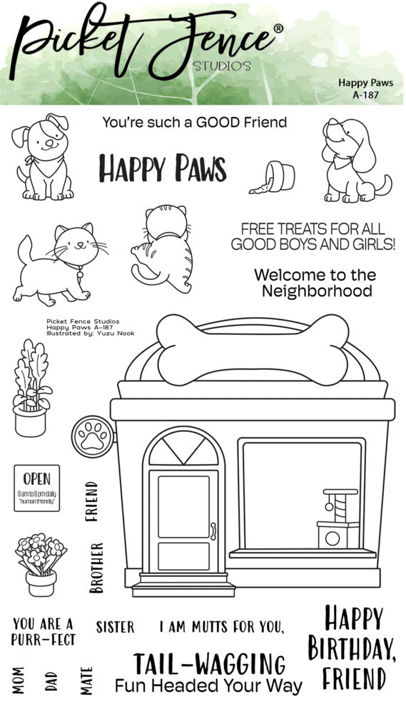 Picket Fence Studios, Happy Paws Stamp