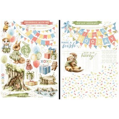 Graphic 45, hip Hip Hooray Rub-on Transfer Set