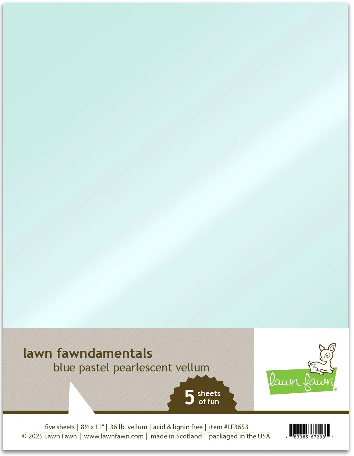 Lawn Fawn, Pearlescent Vellum Blue