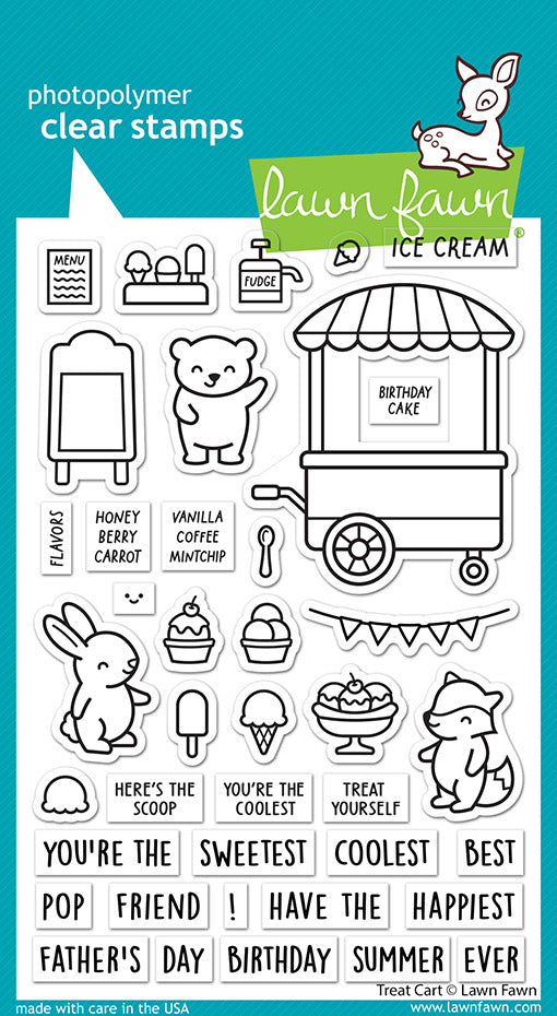 Lawn Fawn, Treat Cart Sentiment Stamp