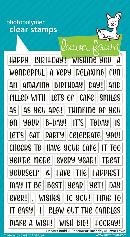 Lawn Fawn, Henry's Build A Sentiment: Birthday