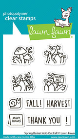 Lawn Fawn, Clear Stamp, Spring Basket Add-On: Fall Stamp & Die Cut