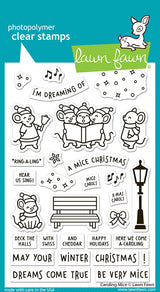 Lawn Fawn, Caroling Mice Stamp & Die