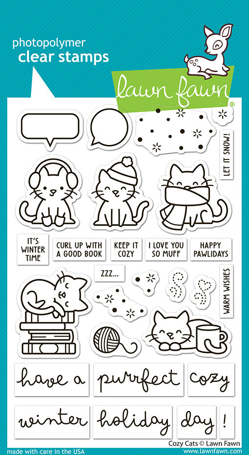 Lawn Fawn,  Cozy Cats Stamps & Die Set