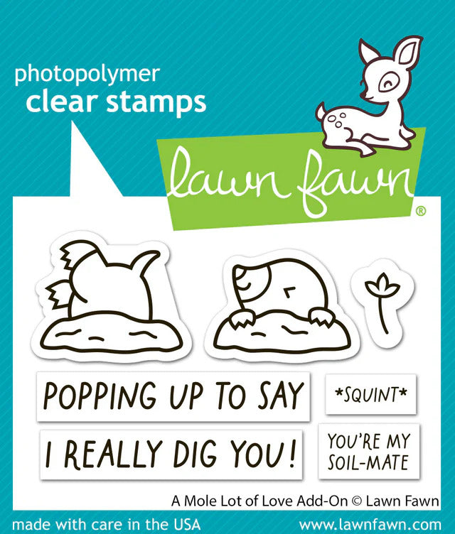 Lawn Fawn, Clear Stamp, A Mole Lot of Love Add-On