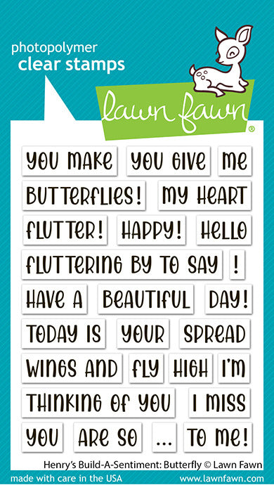 Lawn Fawn, Clear Stamp, Henry's Build-a-Sentiment: Butterfly