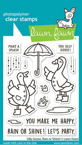 Lawn Fawn, Silly Goose Rain or Shine! Stamp & Die Set