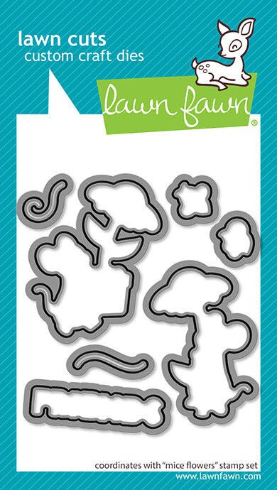 Lawn Fawn, Mice Flower Stamp & Die Set