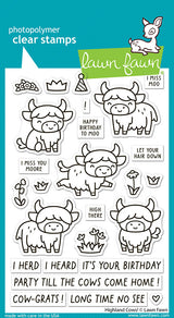 Lawn Fawn, Highland Cows Stamp & Die Set