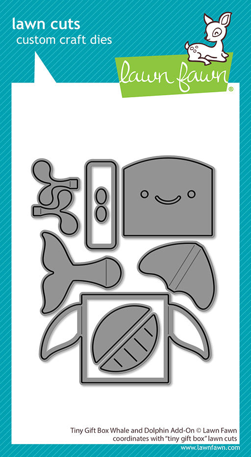 Lawn Fawn,  Tiny Gift Box Whale and Dolphin Add-On