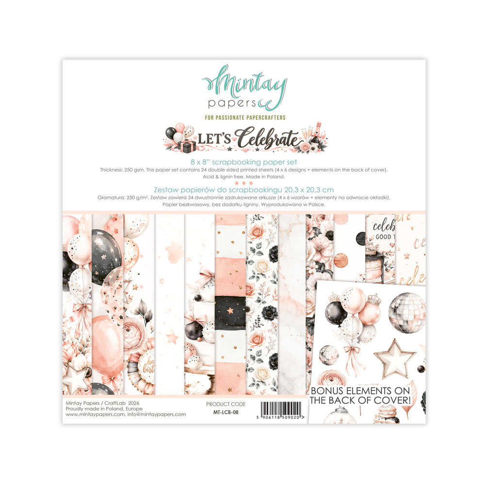 Mintay, 8X8 Paper Set, Let's Celebrate Pre-order