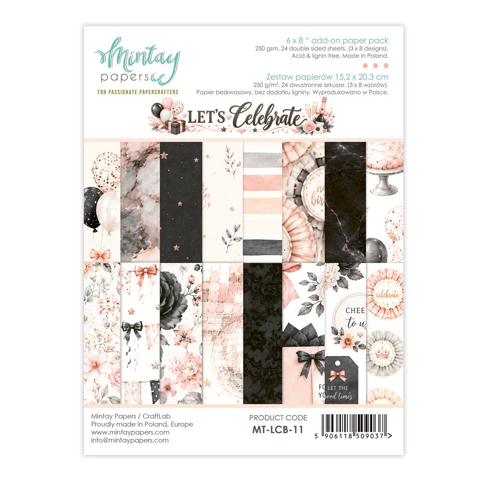 Mintay, 6x8 Add on Paper Pad, Let's Celebrate, Pre-order