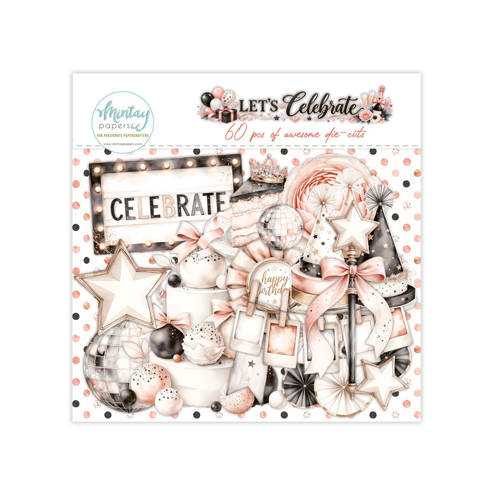Mintay, Die Cuts, Let's Celebrate, 60 pieces, Pre-order