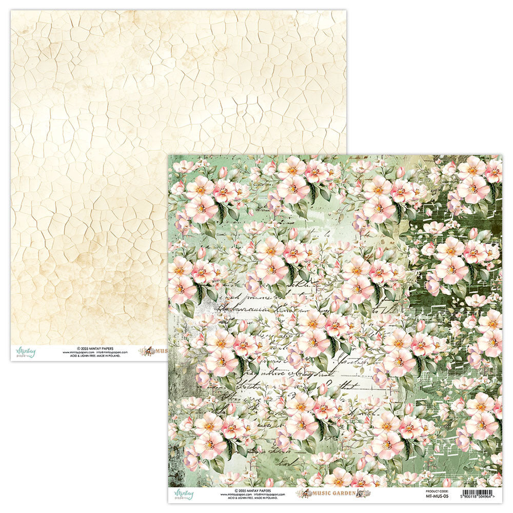 Mintay, 12X12 Patterned Paper, Music Garden 05