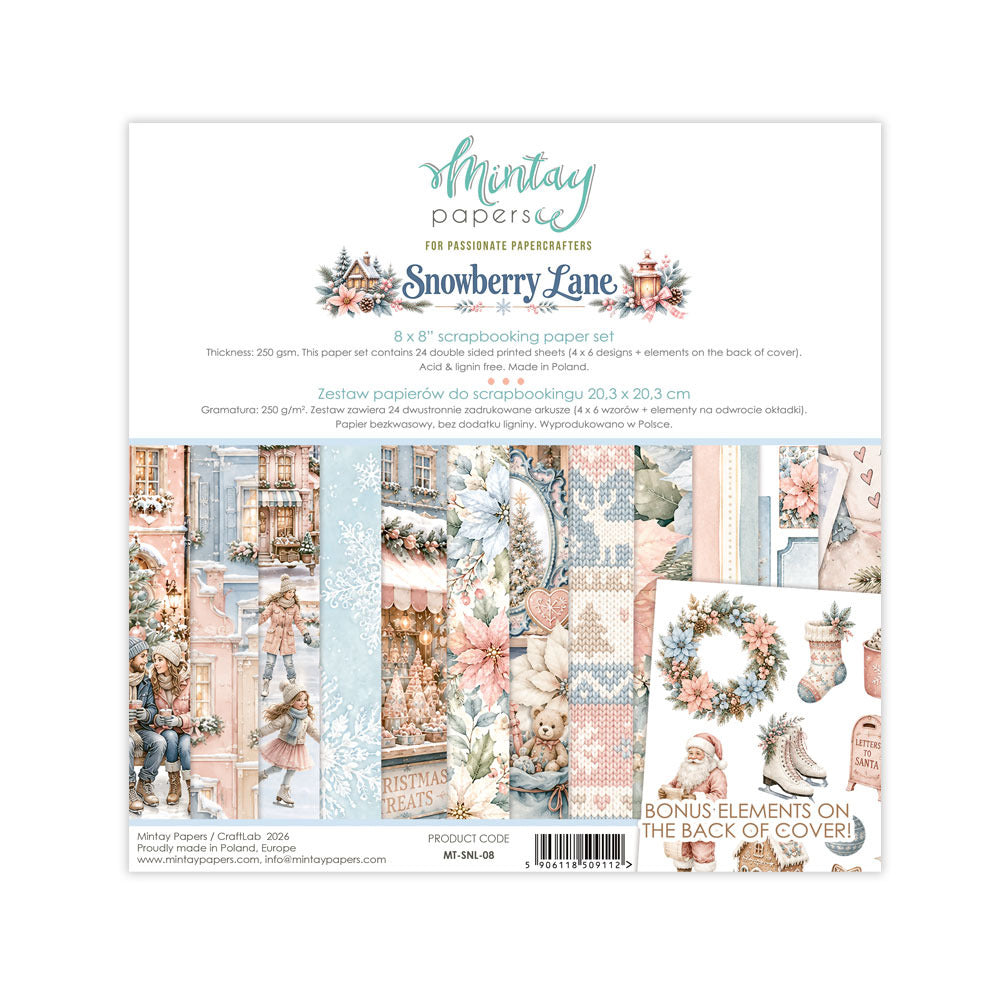 Mintay, 8x8 Paper Pad Snowberry Lane, Pre-order
