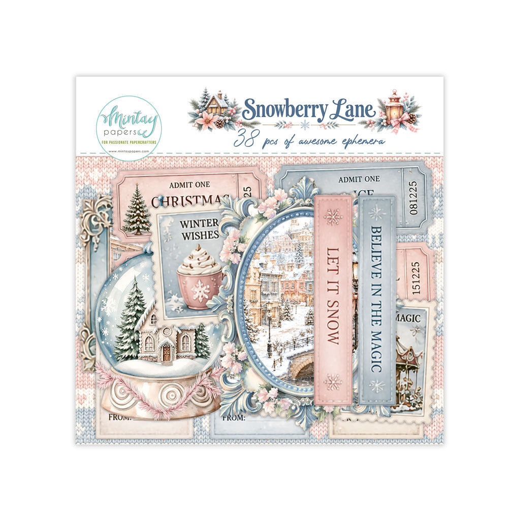 Mintay,Paper Ephemera, Snowberry Lane (38pc) Pre-order