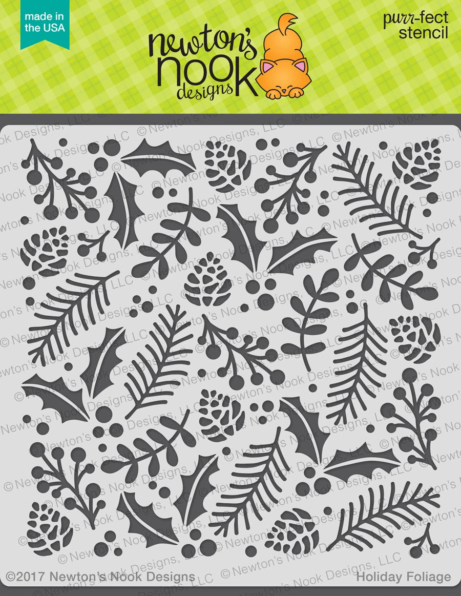 Newton's Nook, Holiday Foliage Stencil