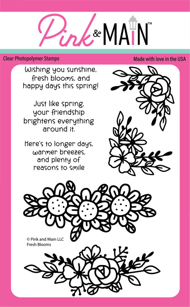 Pink & Main, Clear Stamp, Fresh Blooms
