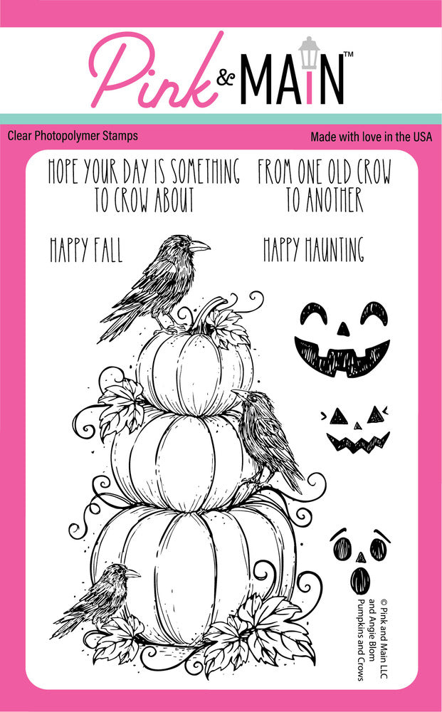 Pink & Main, Clear Stamp, Pumpkins and Crows