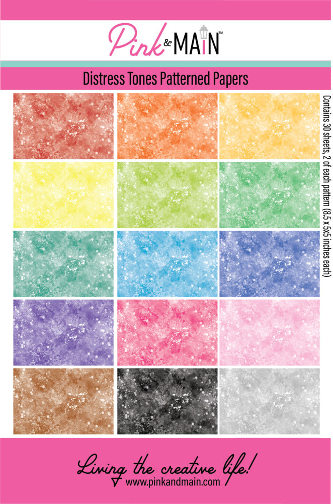 Pink & Main, 8.5x5.5 Paper Pack, Distress Tones