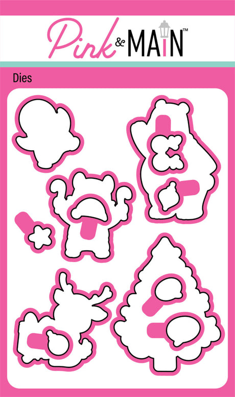 Pink & Main, Clear Stamp and Die, Merriest of Wishes