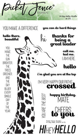 Picket Fence,  Hi Hey, Hello Giraffe Stamp & Die SET