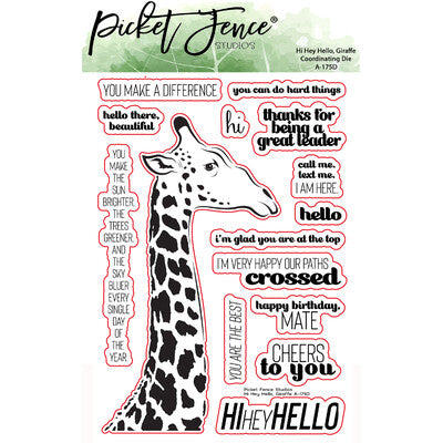 Picket Fence,  Hi Hey, Hello Giraffe Stamp & Die SET