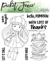 Picket Fence; Freckle Friends, Penelope Pumpkin Stamp & Die; sold as SET only