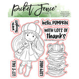 Picket Fence; Freckle Friends, Penelope Pumpkin Stamp & Die; sold as SET only