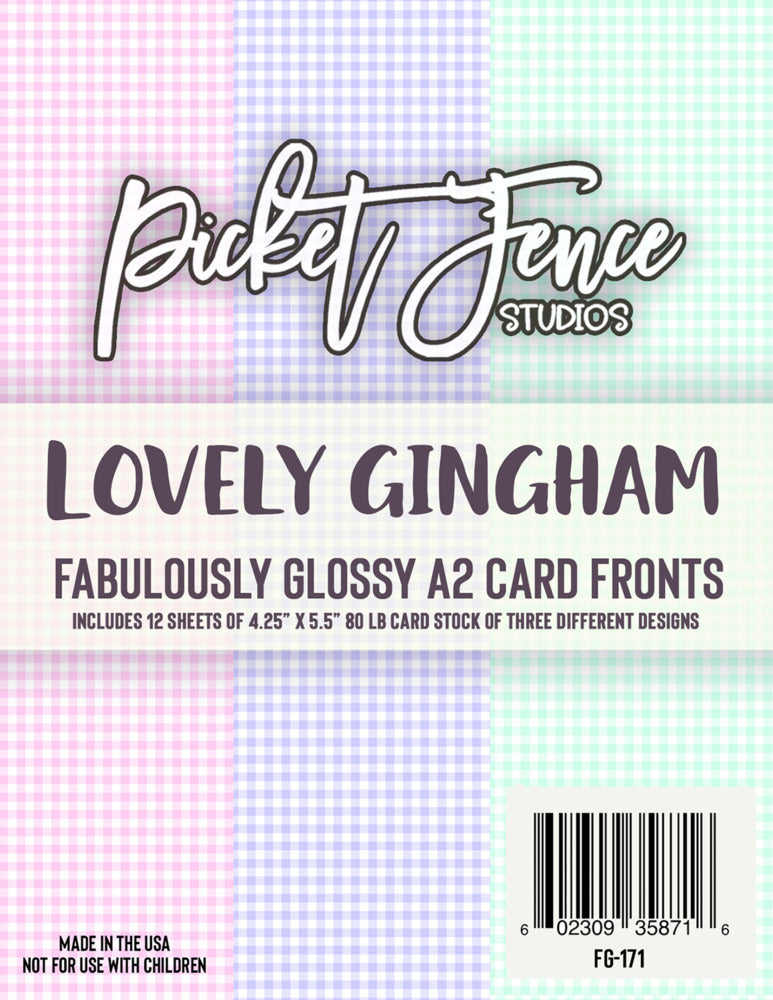 Picket Fence, Fabulously Glossy A2 Card Fronts, Lovely Gingham Pre-order