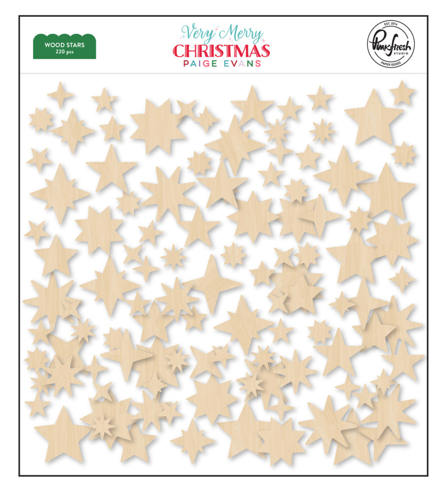 Pinkfresh Studio, Wood Stars, Very Merry Christmas