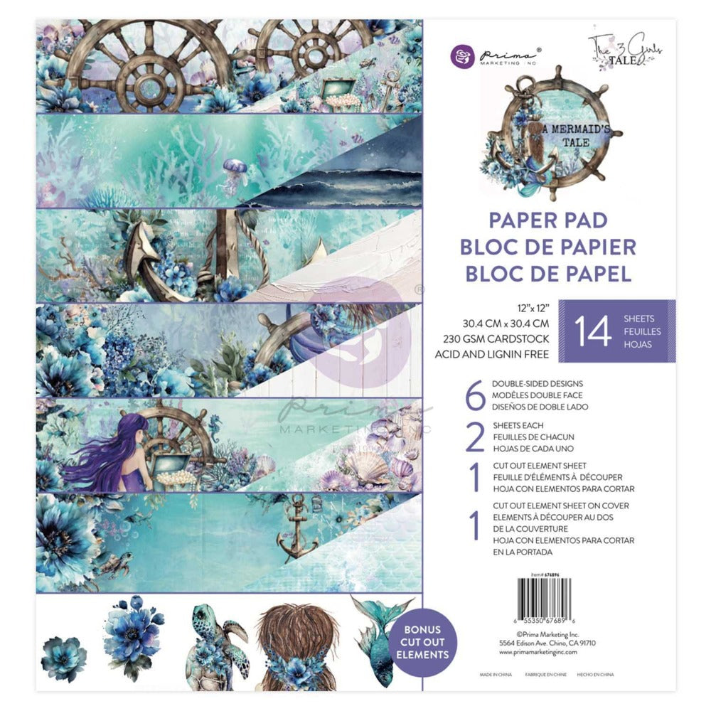 Prima Marketing, A Mermaid's Tale, 12x12 Paper Pad