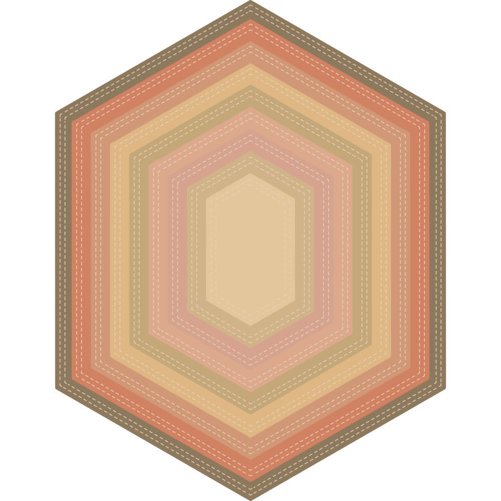 Prism, Die, Nesting Double Stitched Hexagons