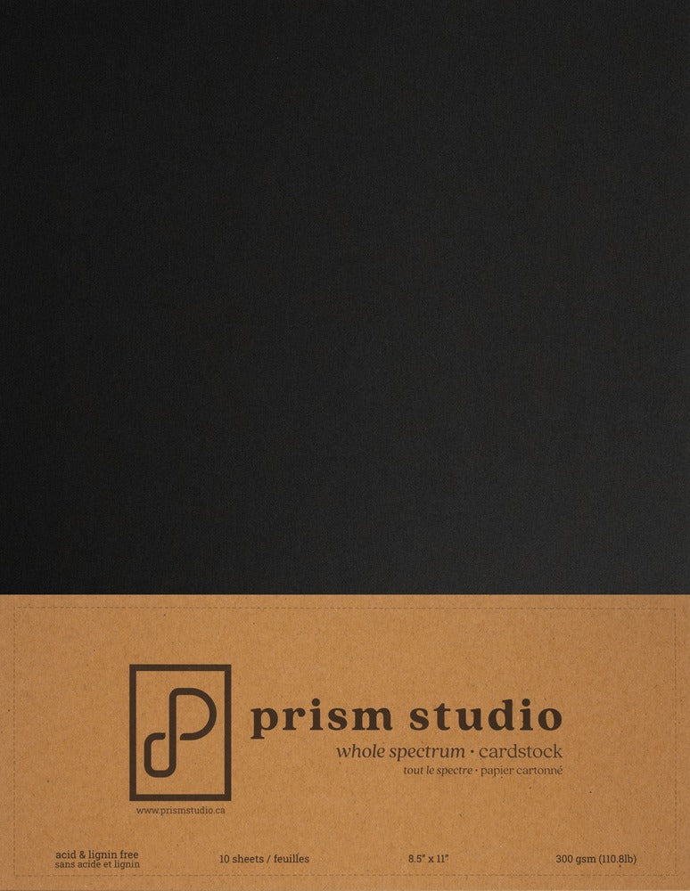 Prism Studio, Smooth Cardstock Pack, 10 sheets, 110 lb, Simply Black
