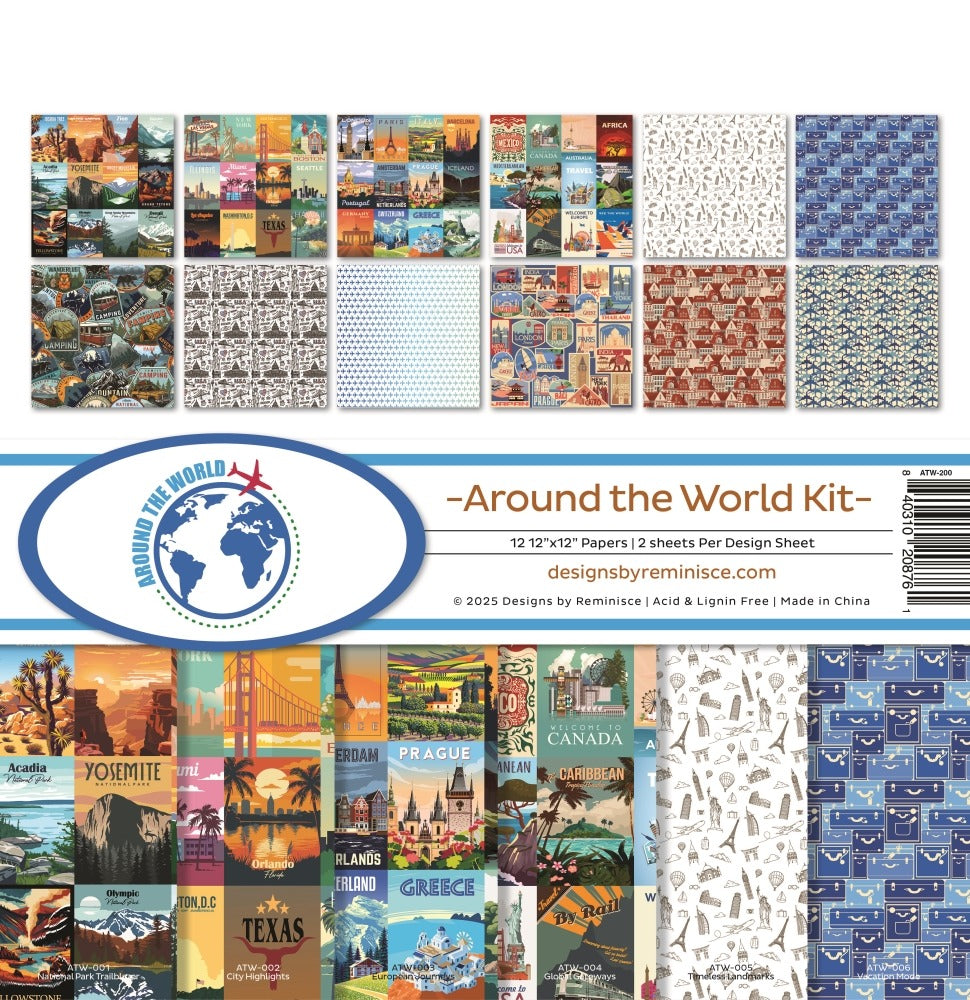 Reminisce,12X12 Collection Kit, Around the World