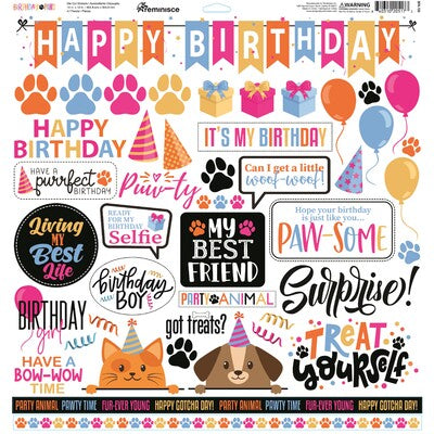 Reminisce Birthday Paws Die cut stickers