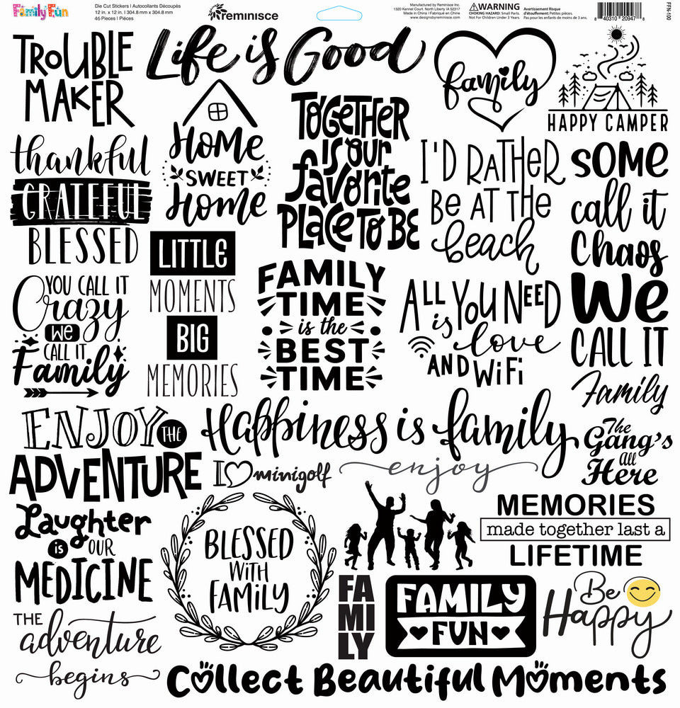 Reminisce, Sticker Sheet, Family Fun
