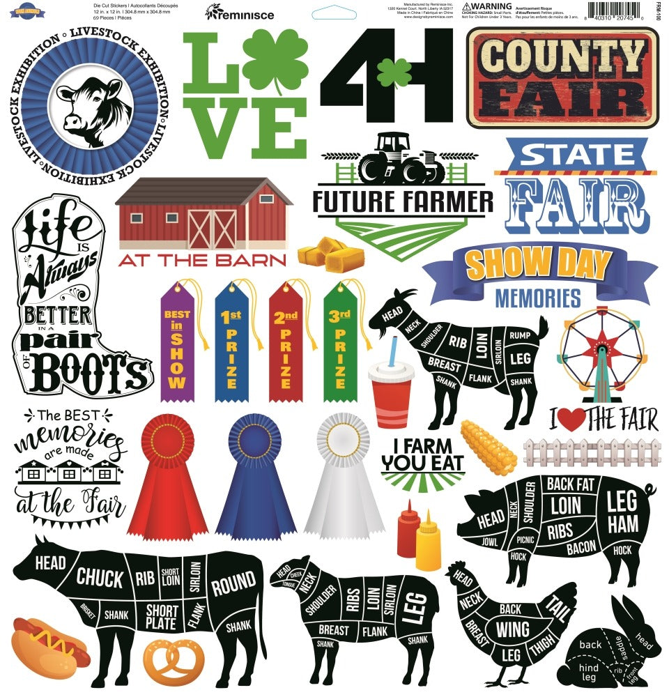 Reminisce, Farm Animals Sticker Sheet