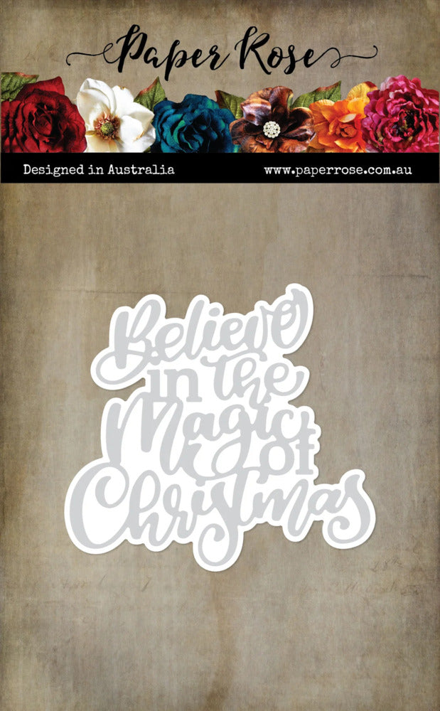 Paper Rose; Believe in the Magic of Christmas Metal Die
