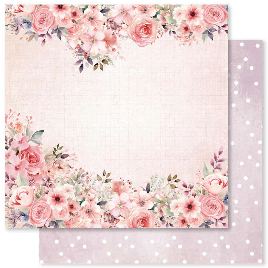 Paper Rose, 12X12 Patterned Paper, Sweet Valentine Basics A