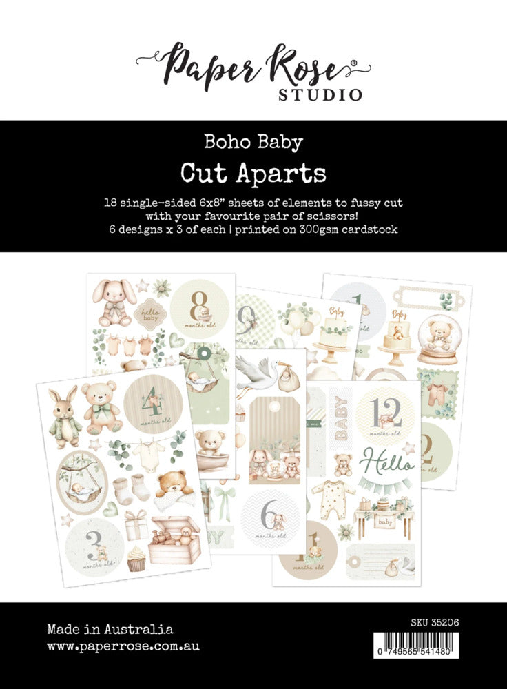 Paper Rose, Cut Aparts Paper Pack, Boho Baby